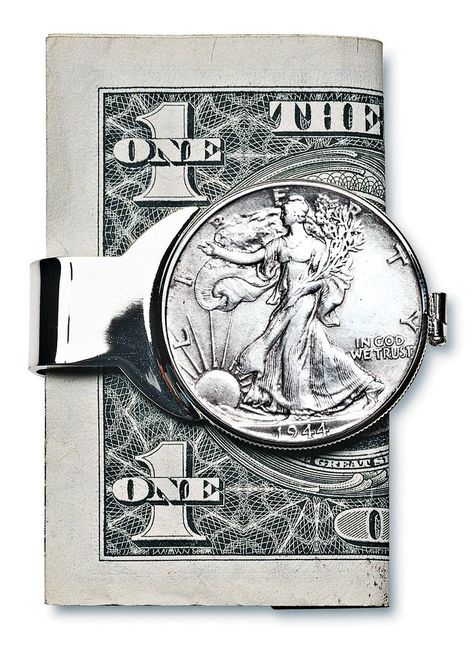 Coin Money Clip - Silver Walking Liberty Half Dollar | Brass Moneyclip Layered in Silver-Tone Rhodium | Holds Currency, Credit Cards, Cash | Genuine U.S. Coin | Certificate of Authenticity Treasure Coin, Silver Money Clip, Buy Coins, Gold Chic, Money Collection, Half Dollar Coin, American Coins, Money Organization, Dollar Coin