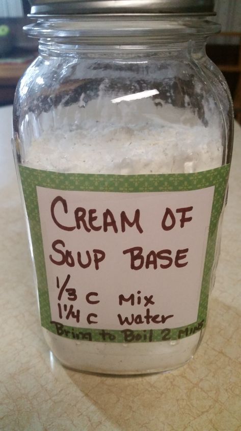 Cream of “Something” Soup Base | Preserving the Good Life Mushroom Stock Uses, Cream Of Everything Powder, Cream Of Soup Mix Recipe, Homemade Soup Mix, Cream Of, Cream Based Soups, Dry Soup Mix, Homestead Recipes, Diy Foods