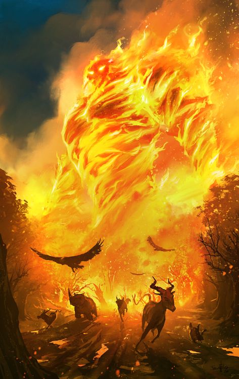 ArtStation - Fire Sentinel, Fran Fdez Fire Demon, Dragon Artwork Fantasy, Creature Artwork, Greek Mythology Art, Spirited Art, Fantasy Races, Monster Concept Art, Demon Art, Mythology Art