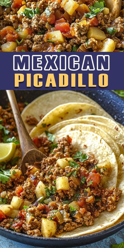 😉Discover the authentic flavors of Mexican Picadillo, a delicious and comforting dish made with ground beef, potatoes, carrots, peas, and a blend of savory spices. 👨‍🍳 Pro Tip: For extra depth of flavor, add a touch of cinnamon or raisins! 🔥 Try it now and share with friends for a taste of Mexico at home! Don’t forget to save this recipe for later! #MexicanPicadillo #MexicanRecipes #ComfortFood #FamilyDinner #EasyWeeknightMeals #GroundBeefRecipes #Tacos #RecipeOfTheDay #EasyRecipes 🍴 Carne Guisada Tacos, Ground Beef Recipes Mexican Easy Dinners, Slow Cooker Picadillo, Ground Beef Carne Asada, Picadillo Tacos Ground Beef, Crockpot Picadillo Slow Cooker, Authentic Taco Meat Ground Beef, Mexican Potatoes And Ground Beef, Beef Caldillo Recipe