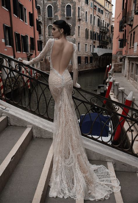 Inbal Dror Wedding Dresses, Backless Lace Wedding Dress, Inbal Dror, Open Back Wedding Dress, Back Wedding Dress, Trendy Wedding Dresses, Bridal Musings, Backless Wedding, Dream Wedding Ideas Dresses