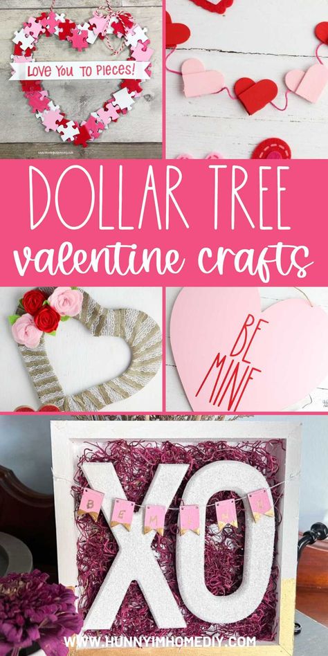 Cheap & Easy Dollar Tree Valentine Crafts to Make at Home Valentine’s Day Diy Craft, Simple Valentine Crafts For Adults, Diy Dollar Tree Valentines Decorations, Dollar Tree Valentines Diy Ideas 2024, Valentine Diy Crafts, Dollar Tree Valentine Crafts, Dollar Tree Valentines Diy Ideas, Valentine Tree Decorations Diy Projects, Dollar Tree Love Sign Diy