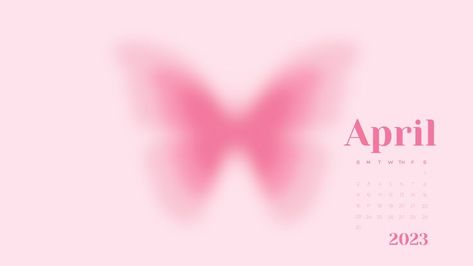 cute wallpaper for the month of April ! April Wallpaper Ipad, April Aesthetic Wallpaper Laptop, April Computer Wallpaper, April Laptop Wallpaper, Butterfly Laptop Wallpaper, April Butterfly, Laptop Wallpaper Aesthetic, April Wallpaper, Pink Wallpaper Ipad