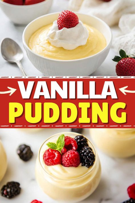 This homemade vanilla pudding is so much better than instant! It's creamy, sweet, and you can have it ready to chill in about 30 minutes. How To Make Pudding From Scratch, Best Pudding Desserts, Home Made Vanilla Pudding, Instant Vanilla Pudding Recipes, Vanilla Pudding Recipes Desserts, Easy Vanilla Pudding, Vanilla Pudding Recipe, Vanilla Custard Recipe, Milk Pudding Recipe