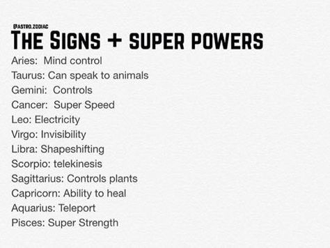 The signs + super powers Super Speed, True Facts, The Signs, Super Powers, Zodiac Sign, Favorite Quotes, Zodiac Signs, Mindfulness, Healing