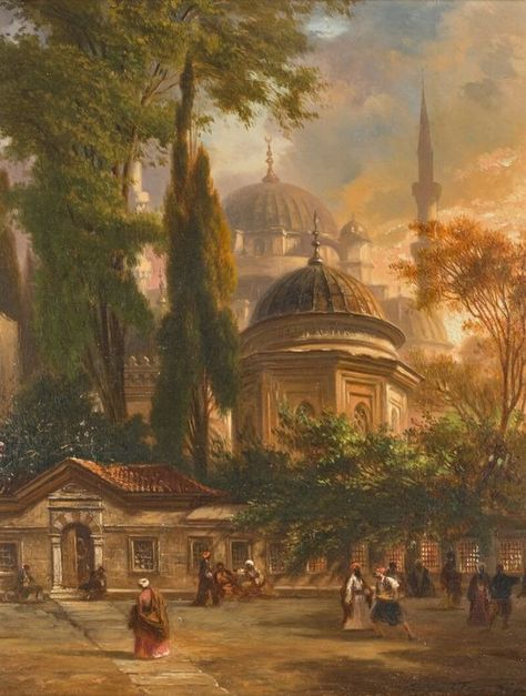 Hagia Sophia Istanbul, Fall Of Constantinople, Byzantine Architecture, Monet Paintings, Historical Painting, Byzantine Art, Hagia Sophia, Art Corner, Islamic Paintings