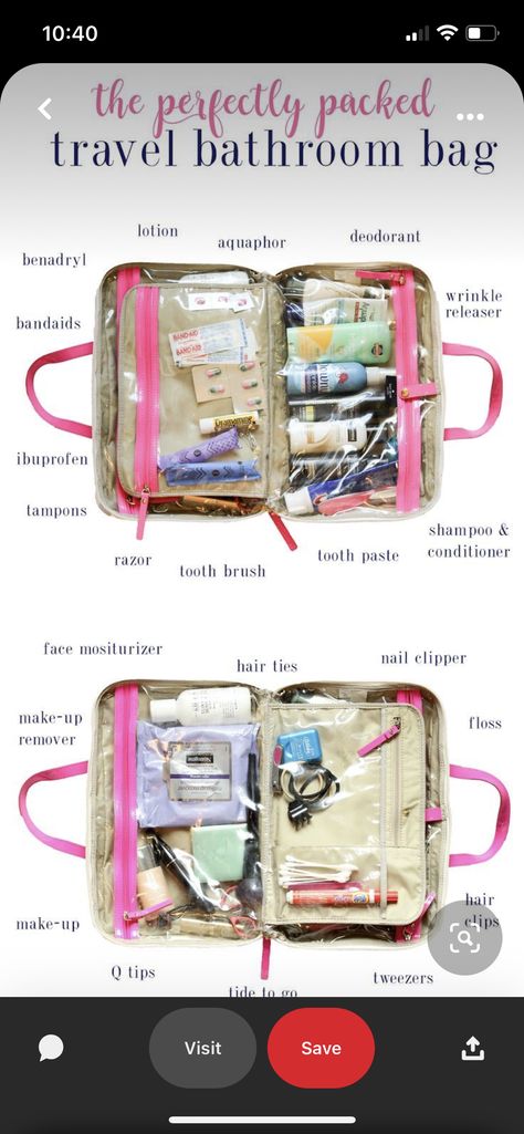 Bathroom Bag, Travel Bathroom, Travel Packing Checklist, Travel Bag Essentials, Suitcase Packing, Vacation Packing, Voyage Europe, Travel Checklist, Bag Essentials