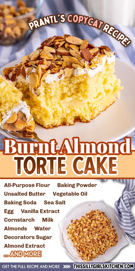 Almond Torte Cake Recipe, Burnt Almond Torte Recipe, Almond Torte Cake, Burnt Almond Torte, Custard Frosting, Almond Torte, Almond Cupcakes, Buttered Vegetables, Almond Cake Recipe