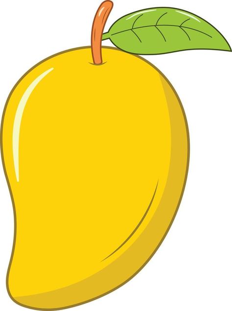 Fruits Illustration Art, Mango Images Fruit, Mango Drawing For Kids, Drawing Of Fruits, Mango Picture, Mango Illustrations, Mango Cartoon, Mango Drawing, Mango Clipart