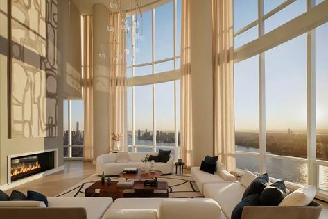 15 Hudson Yards PENTHOUSE 88B, New York, NY 10001 | Zillow Homes In New York, Hudson Valley New York Homes, Ny Luxury Apartment, Real Estate Apartments, Penthouse Luxury Living Room, Penthouse New York Manhattan, Luxury Penthouse Aesthetic, French Penthouse, Nyc Townhouse Interior