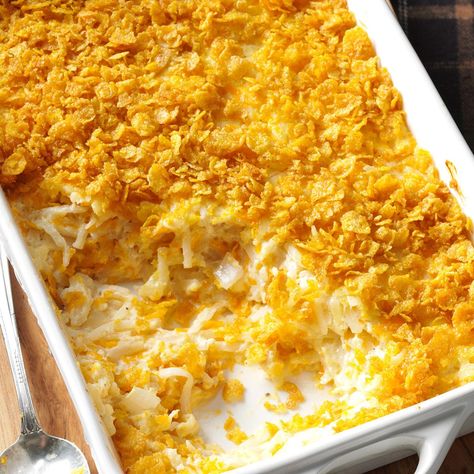 Quick & Easy au Gratin Potatoes Au Gratin Potatoes Easy, Cheesy Hashbrown, Au Gratin Potatoes, Au Gratin Potato Recipes, Gratin Potatoes, Hashbrown Casserole, Frozen Potatoes, Cream Of Celery Soup, Potatoes Au Gratin