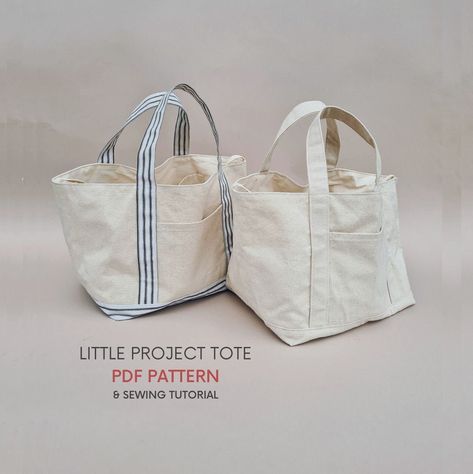 Canvas Bag Pattern, Small Tote Bag Pattern, Tote With Pockets, Utility Tote Bag, Reversible Tote Bag, Utility Tote, Utility Bag, Reversible Tote, Small Tote Bag