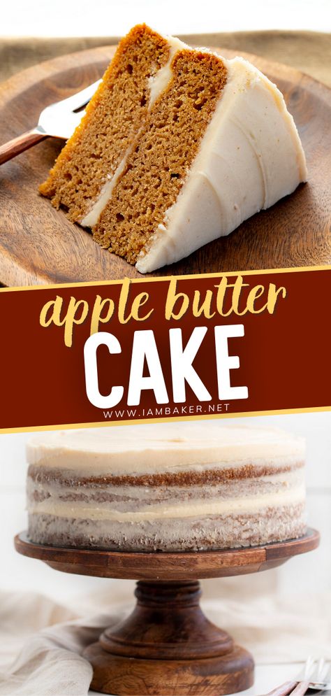 Apple Butter Sheet Cake, Apple Butter Spice Cake, Dessert Recipes Using Apple Cider, Apple Butter Cake Easy, Fall Foods Recipes, Fall Flavor Cakes, Recipes With Apple Butter In It, Recipes That Use Apple Butter, Thanksgiving Recipes Dessert Cake