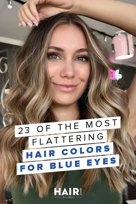 Looking for the best hair color for blue eyes? Try one of these gorgeous shades to help make those baby blues stand out. What Color Hair For Blue Eyes, 5 Hair Color Level, Babylights In Light Brown Hair, Best Hair For Blue Eyes And Fair Skin, Ash Brown Hair Blue Eyes Pale Skin, Dark Blue Eyes Hair Color, Best Blonde For Blue Eyes, Dark Hair Colors For Pale Skin Blue Eyes, Brunette Balayage Blue Eyes