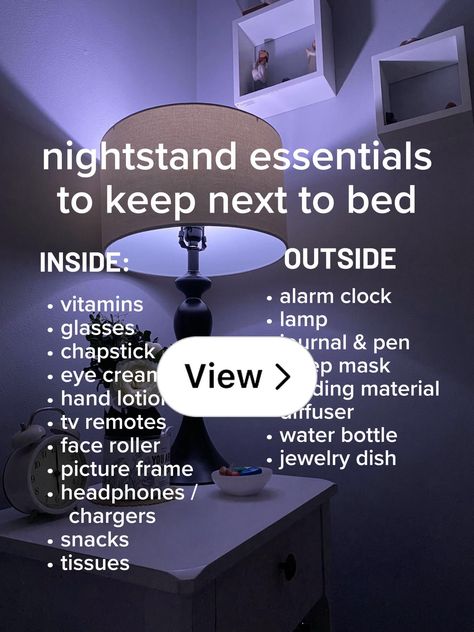 Lemon8 · nightstand essentials 🛌⏰ · @iri Nightstand Essentials For Women, No Nightstand Ideas, Night Stand Organization, Nightstand Essentials, Aesthetic Nightstand, Bedroom Organizing, Nightstand Organization, Face Roller, Overall Health