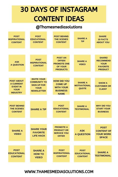 Looking for Instagram content ideas for your business or brand? Get 30 days worth of Instagram content ideas to help you post on Instagram. - Instagram Marketing ideas #InstagramMarketing 30 Day Instagram Post Ideas, Instagram Post Ideas For Fitness, Instagram Post Schedule Business, Content Planner Instagram Business, 30 Days Of Content For Business, Fitness Influencer Instagram Posts, 30 Days Content For Social Media, Instagram Plan For Business, Instagram Post Planner Business