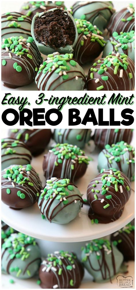 Green Cookies, Oreo Torte, Oreo Balls Recipe, Mint Desserts, Truffles Chocolate, Oreo Desserts, Mint Oreo, Oreo Balls, Oreo Recipes