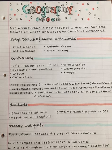 Best Study Notes Layout, Note Taking For History, Aesthetic School Notes Ideas Science, Study Notes Pretty Ideas History, Study Notes For Science, Class Notes Math, Asthetic Notes Geography, Cute Geography Notes, Upsc Science Notes