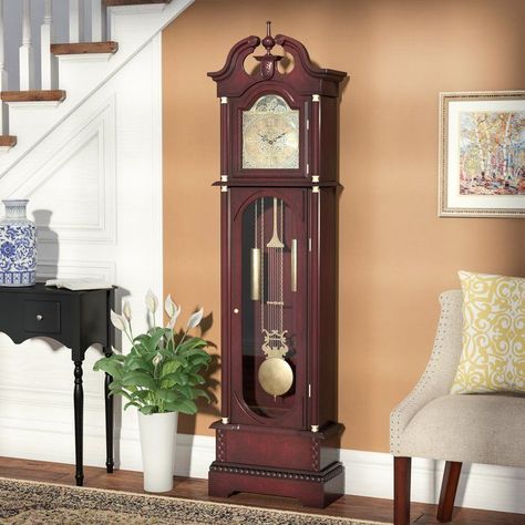 71.63" Grandfather Clock Beautiful Bathroom Decor, Clock Antique, Vintage Architecture, Louis Comfort Tiffany, Grandfather Clock, Antique Wall Clock, Beautiful Bathrooms, Living Room Wall, Vintage Stil