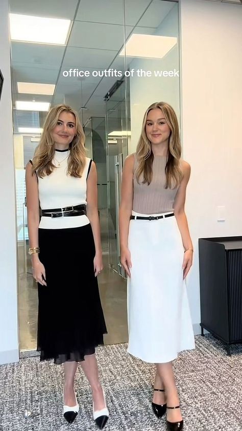 Skirt Formal Outfit Business, Summer Corporate Outfits 2024, Sleek Office Outfit, Office Siren Casual, Skirt Office Outfits Women, Office Siren Outfits Summer, Oficial Outfit Women, Feminine Corporate Outfit, Corporate Girly Outfits