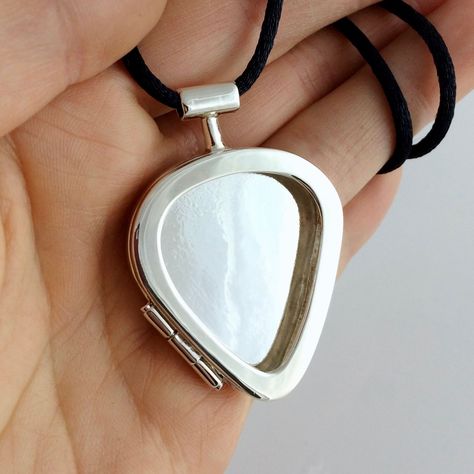 Buy a Custom Made Guitar Pick Locket In Sterling Silver, made to order from DiPiazza Handmade | CustomMade.com Pretty Instruments, Cool Guitar Picks, Makeup Reference, Singer Dr, Guitar Pick Jewelry, Silk Cord Necklace, Music Jewelry, Music Accessories, Guitar Stuff