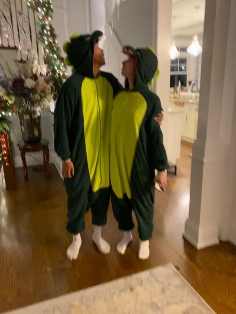 Matching Dinosaur Onesies Couples, Onesie Couple, Dino Onesie, Dinosaur Couple, Matching Onesies, Dino Costume, Teenage Couples, Bff Matching, Dinosaur Pajamas