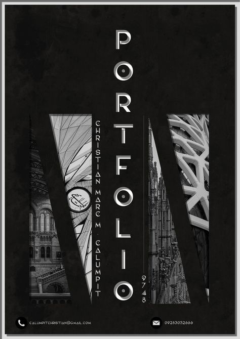 Discover templates, ebooks and more architecture resources. → Scrool down the page to see our free products! Black And White Cover Page Design, Portfolio Cover Design Graphic Designers, Cover Page For Fashion Portfolio, Architectural Design Portfolio Cover, Black And White Portfolio Design, Sst Portfolio Cover Page Ideas, Cover Page For Portfolio Design, Portfilo Cover Design, Cover Design For Portfolio