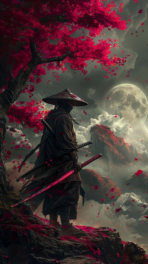 Guerriero Samurai, Samurai Illustration, Ninja Wallpaper, Japanese Art Samurai, Samurai Wallpaper, Samurai Artwork, Seni Dan Kraf, Samurai Tattoo, Ghost Of Tsushima