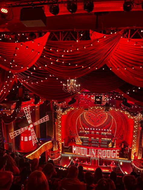 Stage Show Aesthetic, Red Carnival Aesthetic, Fame And Fortune Aesthetic, Theatre Show Aesthetic, Moulin Rogue Aesthetic, Red Theatre Aesthetic, Broadway Aesthetic Stage, Red Ballroom Aesthetic, Moulin Rouge Theatre