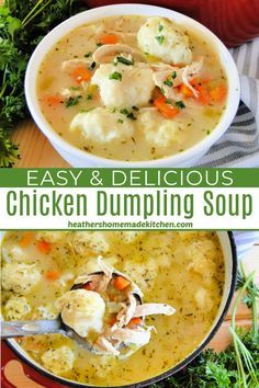 Chicken Dumpling Soup With Rotisserie Chicken, Chicken Dumplings Soup Recipe, Dumpling Chicken Soup, Chicken Soup And Dumplings, Chicken Noodle Soup For Two People, Healthy Chicken And Dumpling Soup, Healthy Chicken Dumpling Soup, Easy Chicken Dumpling Soup, Potato And Dumpling Soup