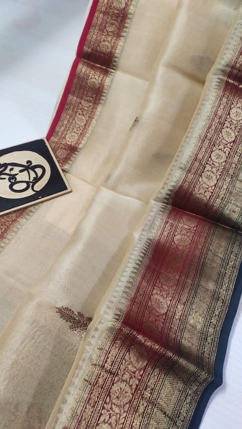 Pure Benaras kora handloom zari sarees Fancy Sarees With Price, Knot Embroidery, Sarees Banarasi, Embroidery Sarees, Tussar Silk Sarees, Bridal Makeup Images, Kora Silk Sarees, French Knot Embroidery, Bridal Sarees South Indian