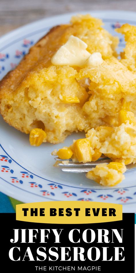 The Ultimate Jiffy Corn Casserole Corn Casserole With Jiffy, Jiffy Corn Casserole Recipe, Jiffy Recipes, Sweet Corn Casserole, Corn Souffle, Jiffy Cornbread Recipes, Corn Recipes Side Dishes, Cornbread Casserole Recipe, Harvest Dinner