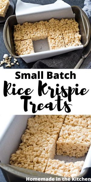 Rice Krispie Treat For One, Rice Krispie Treats For One, One Pan Rice Krispie Treats, 8x8 Baking Dish Recipes, Mug Rice Krispie Treats, Small Dessert Recipes For Two, Single Serving Rice Krispie Treat, Personal Sized Desserts, Small Batch Recipes Desserts