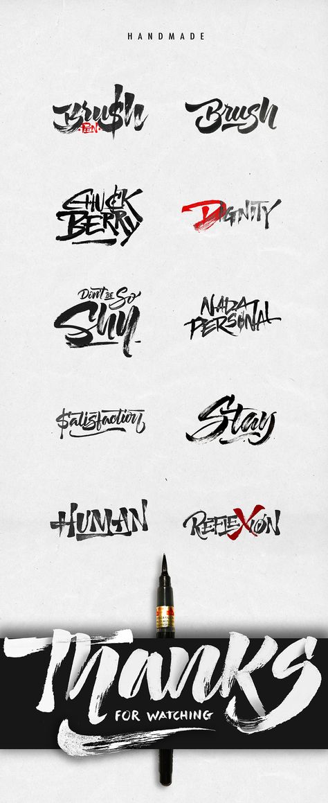 Brush Pen Collection N.1 on Behance Type Of Logo, Brush Pen Font, Calligraphic Logo, Brush Design Graphics, Artistic Typography, Brush Logo Design, Brush Typography, Brush Logo, Font Brush