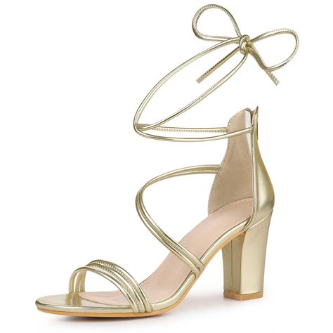 Let this strappy zipper sandal be the perfect complement to this summer and fall, with popular high heels, strappy zippers, and open toes. Well-paired with cocktail dresses and personalized sparkling earrings to complement your look. Match your clutch to your heart's content. Great to be a gift for your sisters or friends. Hoco Heels, Homecoming Accessories, Hoco Shoes, Bridesmaids Heels, Sparkling Earrings, Homecoming Shoes, Heels Strappy, Gold Strappy Heels, Gold High Heels