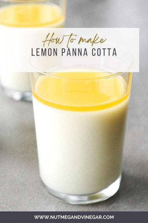 Orange Panacotta Recipe, Penna Cotta Recipes, Lemon Panna Cotta Recipe, Panacotta Recipe Easy, Lemon Panacotta, Panamanian Desserts, Pana Cotta Recipe, Panda Cotta, Lemon Mouse