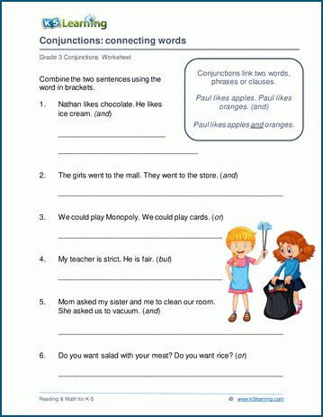 Sentences Kindergarten, Conjunctions Worksheet, Connecting Words, Words Worksheet, Worksheets For Grade 3, English Stories For Kids, Only Connect, Middle School Lesson Plans, Similes And Metaphors