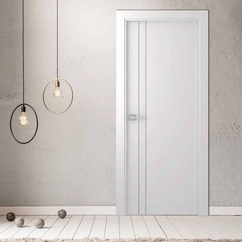 Flush Manufactured Wood Finish Optima Standard Door Door Design Modern White Colour, Contemporary Interior Doors Modern Homes, Door Design In White Colour, Interior Doors White Modern, Interior Door Styles Modern White, Painted Wood Doors, Simple Bedroom Door Design, Minimal Door Design, Modern Bedroom Doors