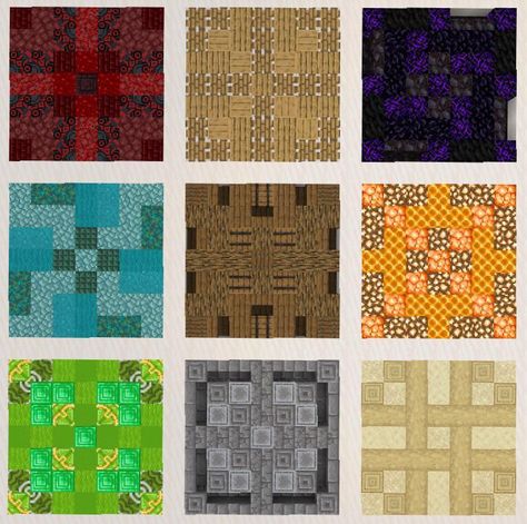 Floors In Minecraft, Cool Floor Designs Minecraft, Minecraft House Floor Designs, Walls Minecraft Designs, Minecraft Floor Pattern Design, Mc Floor Design, Minecraft House Designs How To Build, Floors Minecraft, Minecraft Wood Floor Pattern