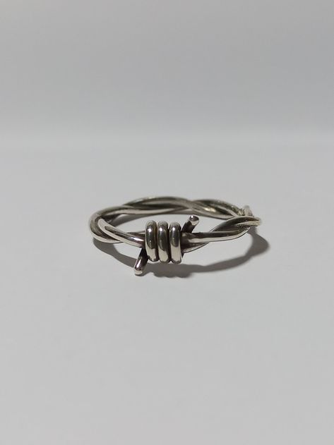 Barbed Wire Ring Goth Ring Punk Ring Edgy Ring Silver - Etsy Barbed Wire Ring, Minimalistic Ring, Edgy Rings, Goth Ring, Wire Ring, Punk Jewelry, Barbed Wire, Diy Rings, Handmade Wire Jewelry