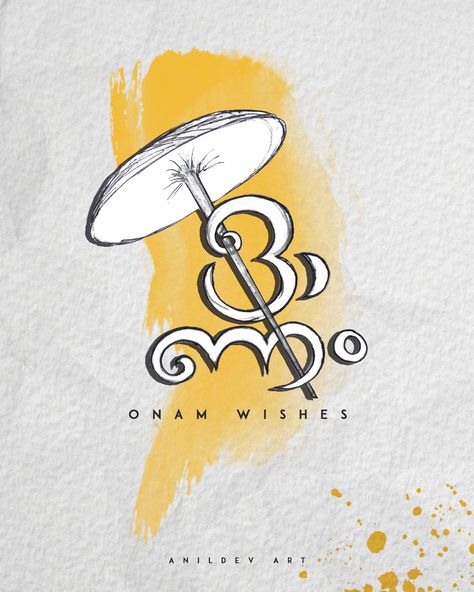 Onam Typography on Behance Onam Poster Drawing, Onam Theme Background, Onam Logo Designs, Onam Wallpaper, Onam Drawing, Onam Status Image, Instagram Highlight Icons For Onam, Onam Background Design, Onam Illustration Art