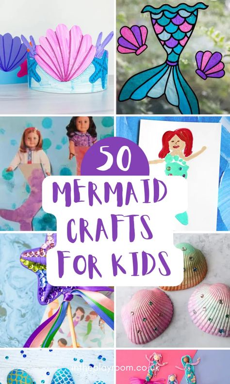 50 ideas for mermaid crafts for kids Little Mermaid Crafts For Kids, Mermaid Crafts For Kids, Little Mermaid Crafts, Diy Mermaid Tail, Mermaid Headband, Mermaid Theme Birthday Party, Mermaid Kids, Mermaid Crafts, Rainbow Mermaid