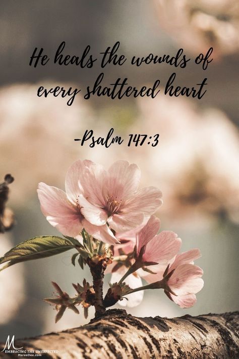 He heals the brokenhearted and bandages their wounds. Psalm 147:3 NLT 💖🕊 Christians Quotes, Woord Van God, Godly Wisdom, Psalm 147, Peace Scripture, Shattered Heart, Angel Drawing, Beautiful Bible Verses, Thy Word