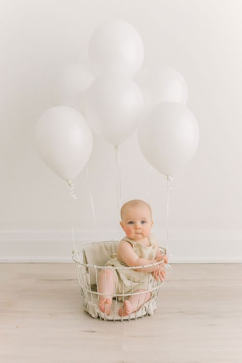 6 Months Milestone Photoshoot, 11 Month Old Photoshoot Ideas, Two Months Photoshoot, 6m Photo Shoot, 6 Month Balloon Pictures, 6 Month Photoshoot Babygirl, 6 Mo Photo Shoot, 6 Month Old Photoshoot Ideas At Home, 6 Month Photo Shoot Babygirl