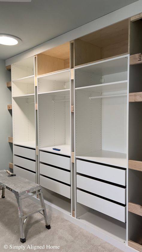 Dressing Pax Ikea, Closet Ikea Pax, Ikea Built In Wardrobes, Diy Built In Wardrobes, Ikea Pax Doors, Dressing Pax, Ikea Pax System, Walk In Closet Ikea, Ikea Cupboards