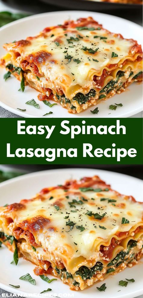 Searching for delicious lasagna recipes? This easy spinach lasagna recipe is a standout! Perfectly baked with fresh ingredients, it’s a fantastic option among spinach recipes and lasagna recipe ideas. Ultimate Lasagna Recipe, Easy Spinach Lasagna, Spinach Lasagna Recipe, Lasagna Dinner, Lasagna Recipe With Ricotta, Classic Lasagna Recipe, Healthy Lasagna, Ricotta Spinach, Best Lasagna Recipe