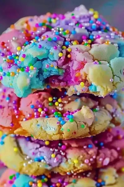 Discover the joy of making Unicorn Poop Cookies with this simple recipe. It combines colorful sprinkles and creamy white chocolate chips for a magical treat. Ideal for birthdays, parties, and anytime you need a dash of whimsy. Try it now and make your gatherings sparkle! Unicorn Poop Cookies Recipe, Unicorn Party Foods, Egg Free Birthday Treats, Unicorn Party Food Dinner, Dinner To Make With Kids, Unicorn Snacks For Party, Birthday Treats For Kids, Cute Cookie Recipes, Birthday Treats To Take To School