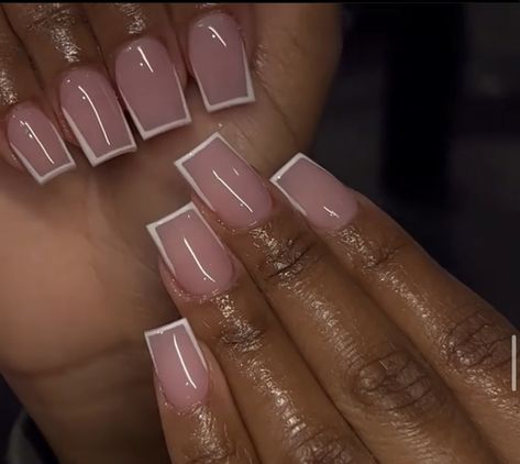 Simple Square Nails, Business Nails, Designer Nails, Makeup Nails Designs, Diy Acrylic Nails, Girly Acrylic Nails, French Tip Acrylic Nails, French Acrylic Nails, Short Square Acrylic Nails