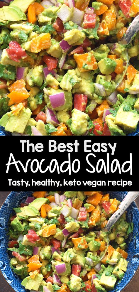 How To Make The Best Easy Avocado Salad Recipe Easy Avocado Salad, Salad With Corn, Sweet Potato Salad Recipe, Avocado Recipes Healthy, Vegetarian Chili Recipe, Cauliflower Soup Recipes, Satisfying Salads, Avocado Salad Recipes, Mini Pancakes