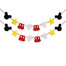 Mickey Garland, Mickey Mouse Banner, Baby Birthday Party Decorations, Garland Birthday, Mickey Birthday Party, Mickey Mouse Theme, Felt Banner, Mickey Mouse Birthday Party, Mickey Mouse Cartoon